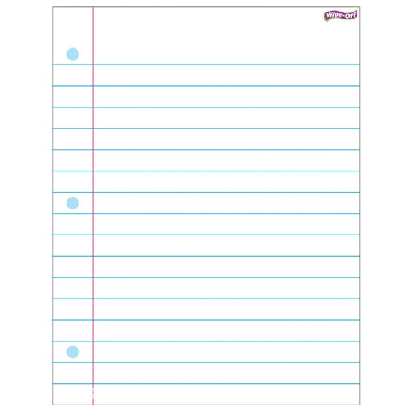 Notebook Paper Wipe-Off® Chart, 17" x 22"