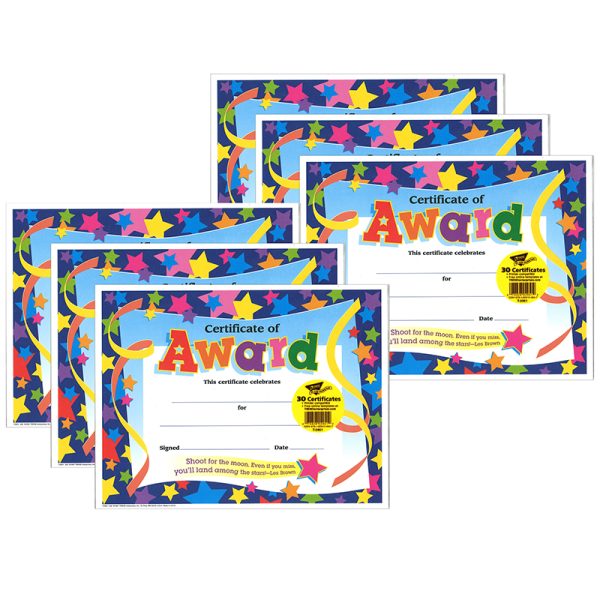 Certificate of Award Colorful Classics Certificates, 30 Per Pack, 6 Packs