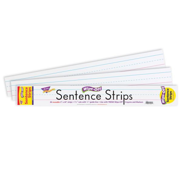 24" White Wipe-Off® Sentence Strips