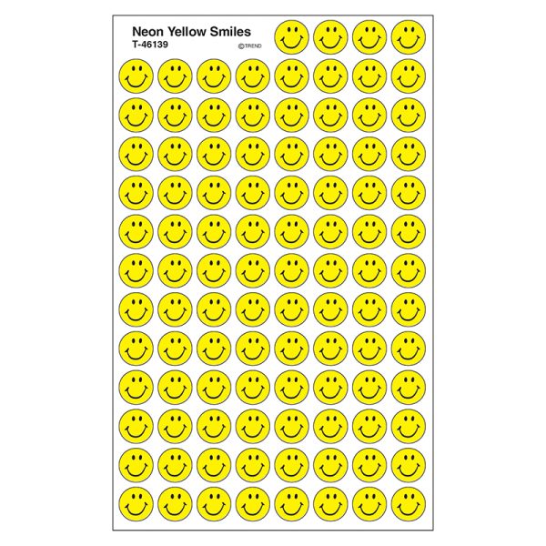 Neon Yellow Smiles superSpots® Stickers, 800 ct