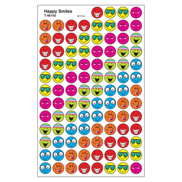 Happy Smiles superSpots® Stickers, 800 ct