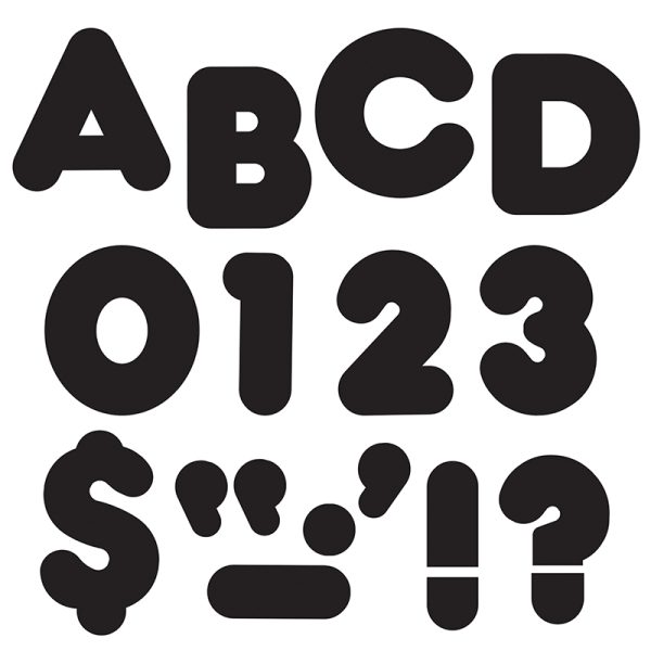 Black 4" Casual Uppercase Ready Letters®