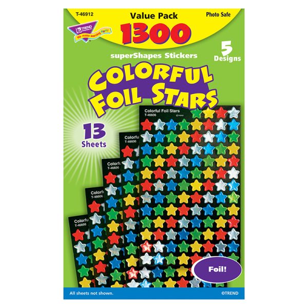 Colorful Foil Stars superShapes Value Pack, 1300 ct