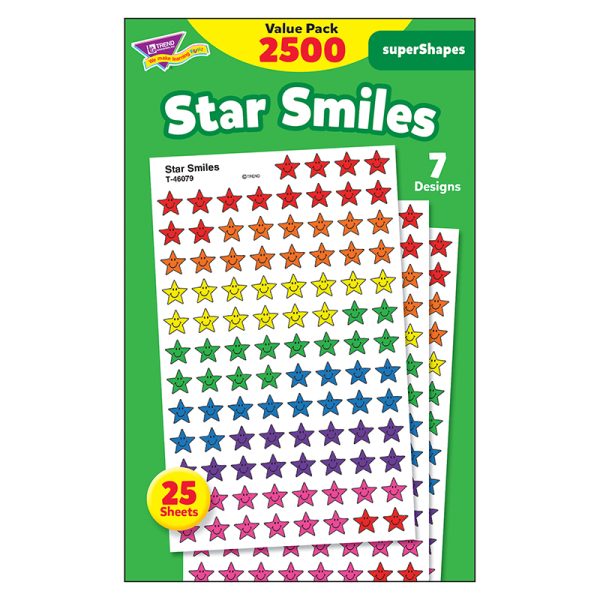 Star Smiles superShapes Stickers Value Pack, 2500 ct