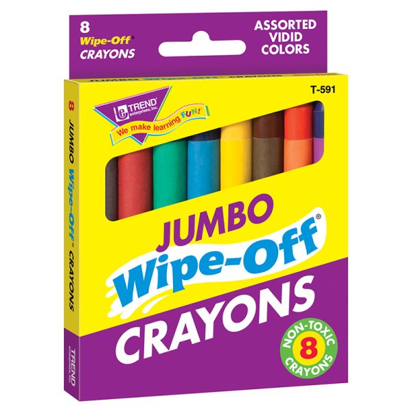 8-Pack Jumbo Assorted Wipe-Off® Crayons