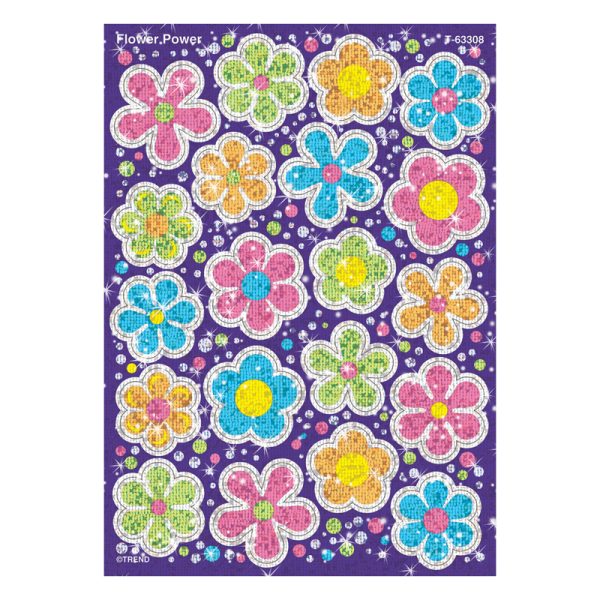 Flower Power Sparkle Stickers®-Large, 40 ct