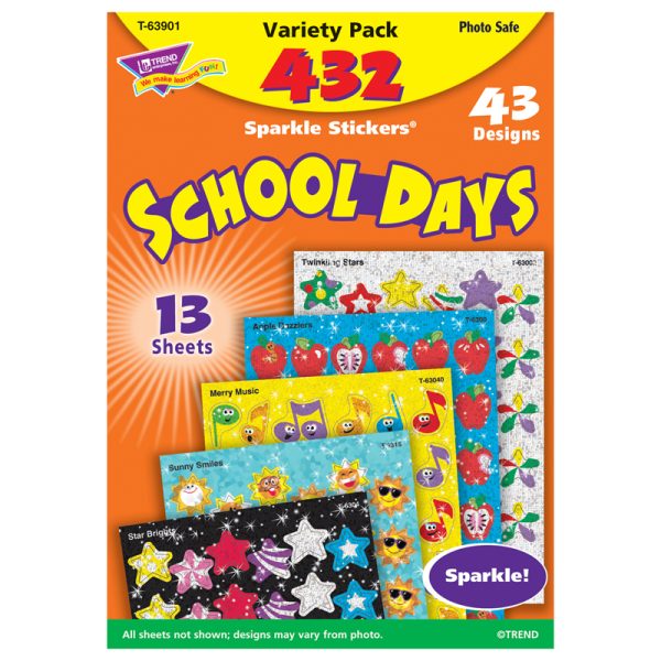 School Days Sparkle Stickers® Variety Pack, 432 ct