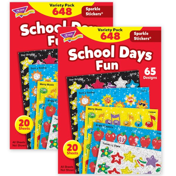 School Days Sparkle Stickers® Variety Pack, 2 Packs