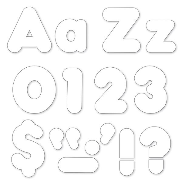 White 4-Inch Casual Uppercase/Lowercase Combo Pack Ready Letters®