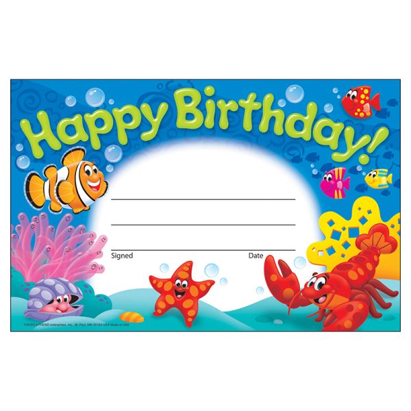 Happy Birthday! Sea Buddies™ Recognition Awards, 30 ct