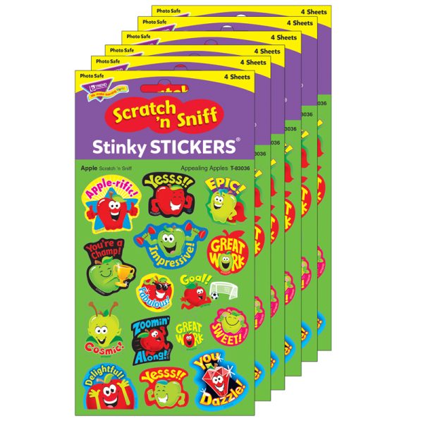 Appealing Apples/Apple Mixed Shapes Stinky Stickers®, 60 Per Pack, 6 Packs