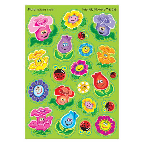 Friendly Flowers/Floral Mixed Shapes Stinky Stickers®, 84 Count