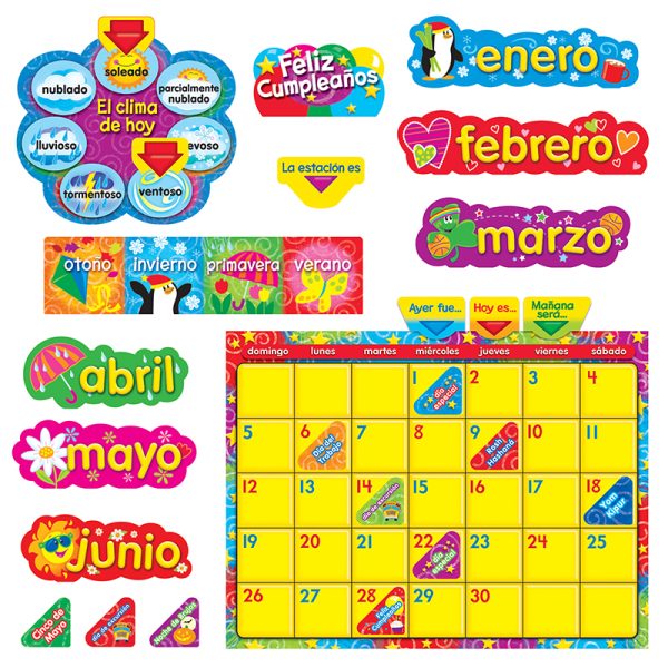 Calendario Wipe-Off® con Estrellas y Remolinos (SP) B.B. Set