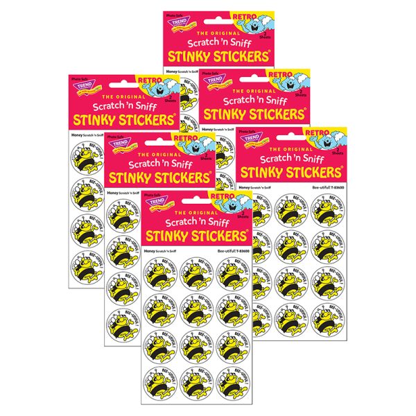 Bee-utiful!/Honey Scented Stickers, 24 Per Pack, 6 Packs