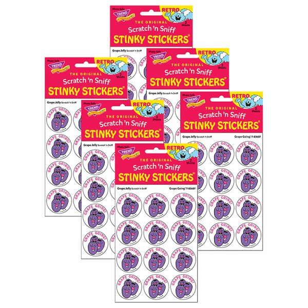 Grape Going!/Grape Jelly Scented Stickers, 24 Per Pack, 6 Packs