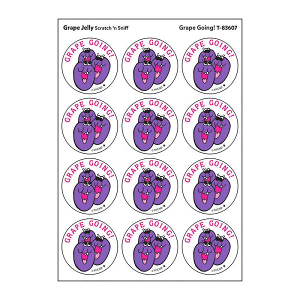 Grape Going!/Grape Jelly Scented Stickers, Pack of 24