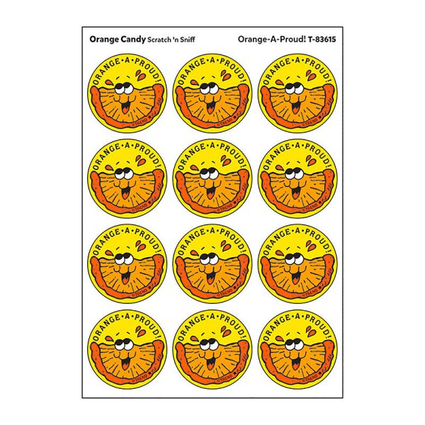 Orange-A-Proud!/Orange Candy Scented Stickers, Pack of 24