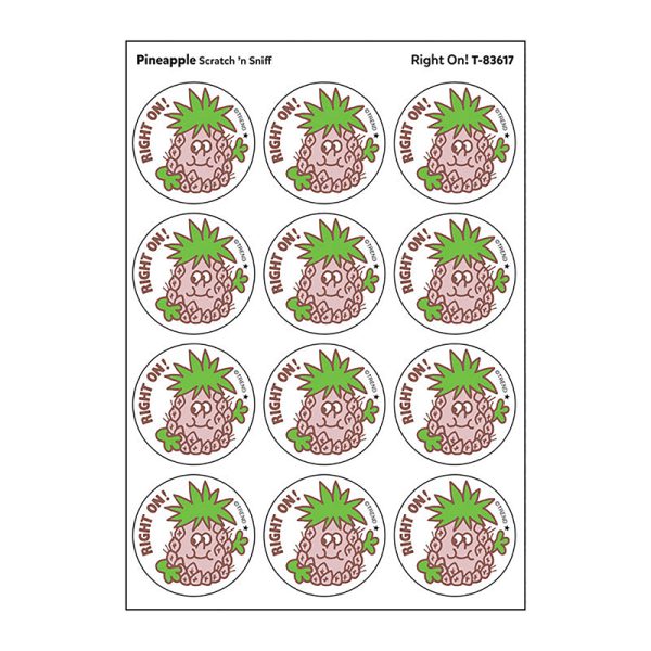 Right On!/Pineapple Scented Stickers, Pack of 24