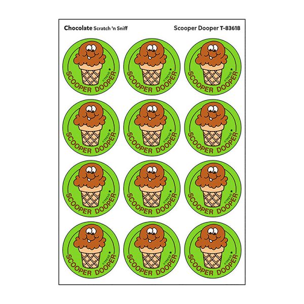 Scooper Dooper/Chocolate Scented Stickers, Pack of 24