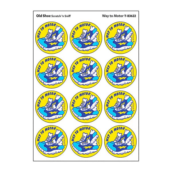 Way to Motor/Old Shoe Scented Stickers, Pack of 24