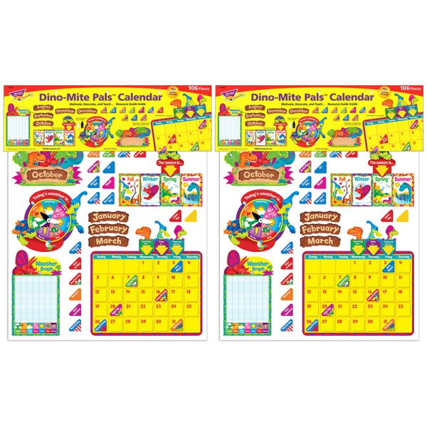 Dino-Mite Pals® Calendar Bulletin Board Set, 2 Sets