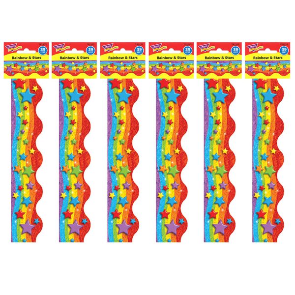 Rainbow & Stars Terrific Trimmers®, 39 Feet Per Pack, 6 Packs