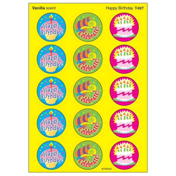 Happy Birthday/Vanilla Stinky Stickers®, 60 ct.