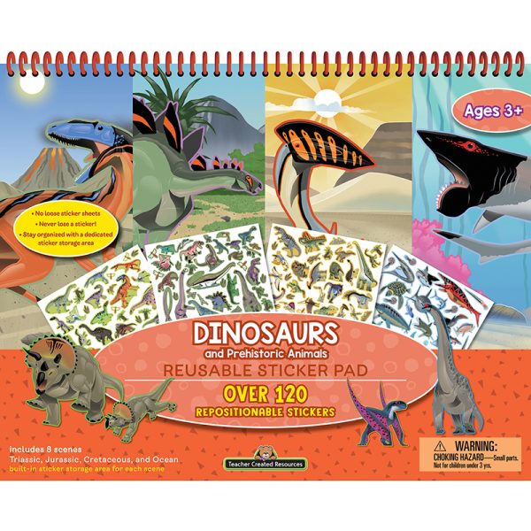 Dinosaurs and Prehistoric Animals Reusable Sticker Pad