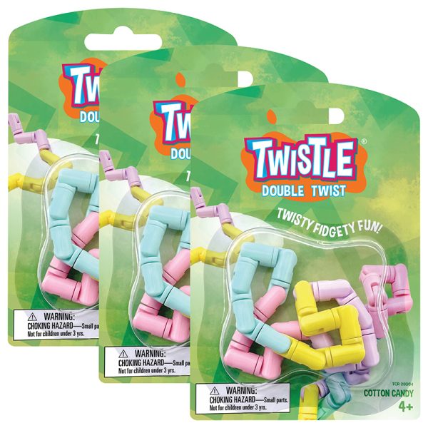 Twistle Double Twist, Cotton Candy, Pack of 3