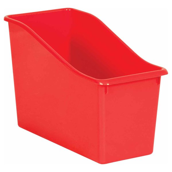 Red Plastic Book Bin