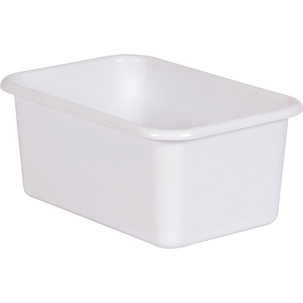 White Small Plastic Storage Bin