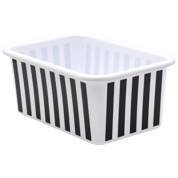 Black and White Stripes Small Plastic Storage Bin