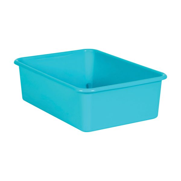 Teal Large Plastic Storage Bin