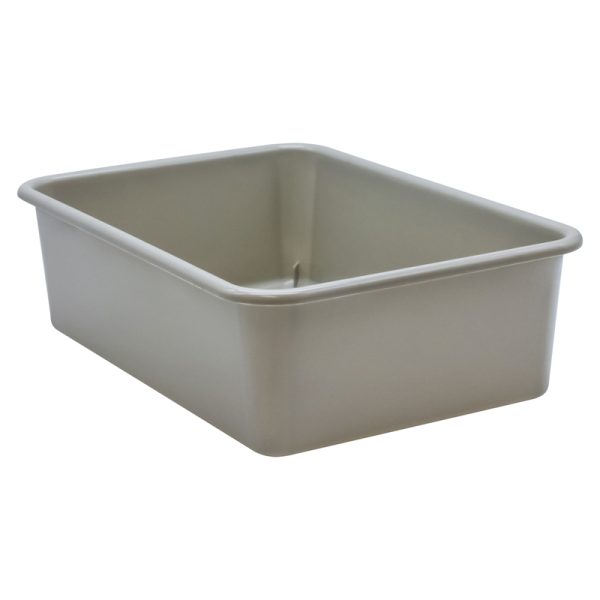 Gray Large Plastic Storage Bin