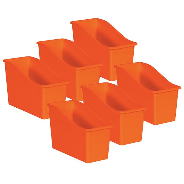 Orange Plastic Book Bin, Pack of 6