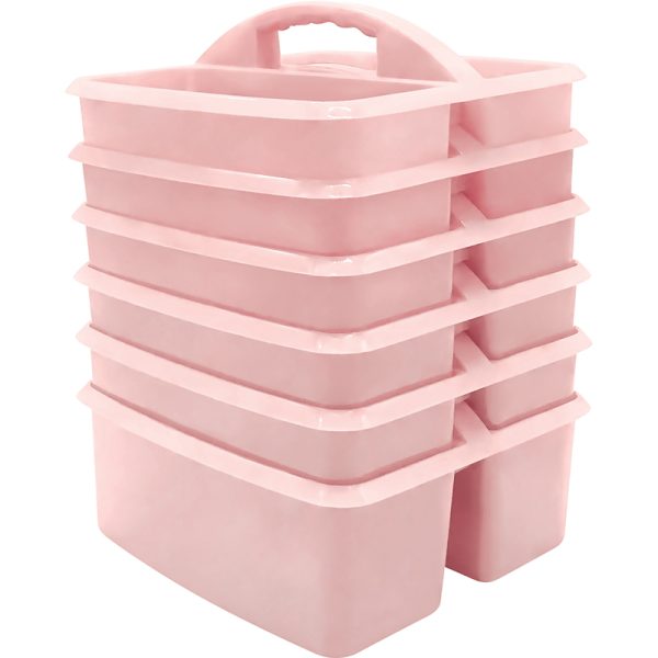 Storage Caddy, Light Pink, Pack of 6