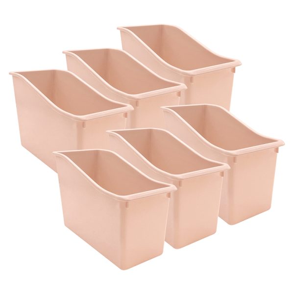 Blush Plastic Book Bin, Pack of 6