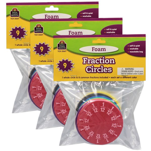 Foam Fraction Circles, 51 Pieces Per Set, 3 Sets