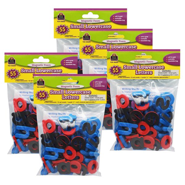 Magnetic Foam: Small Lowercase Letters, 55 Per Pack, 5 Packs