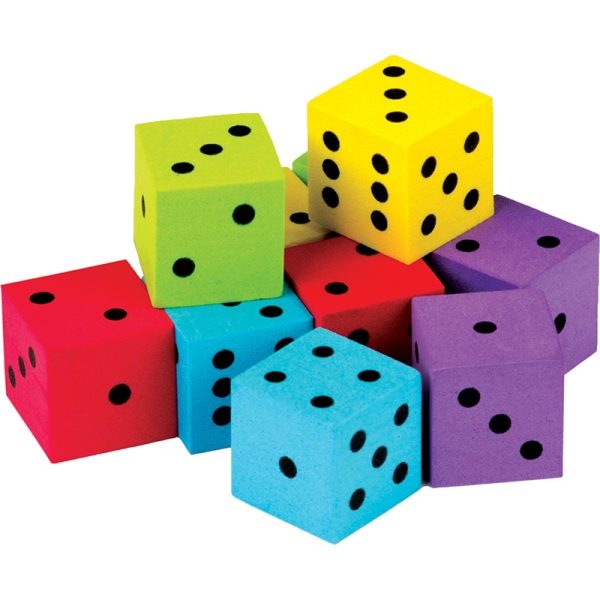 Foam Colorful Dice, Pack of 20