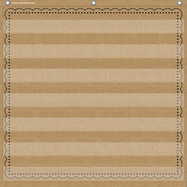 7-Pocket Pocket Chart, Burlap Design, 28" x 28"