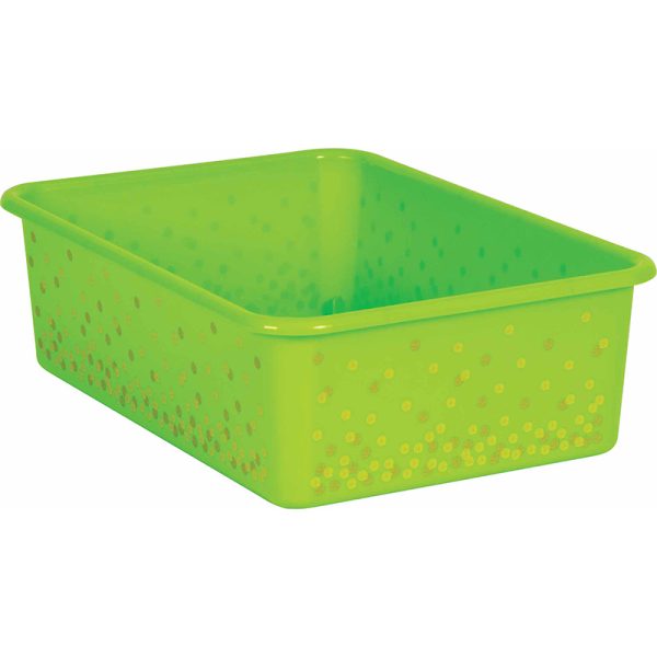 Lime Confetti Large Plastic Storage Bin