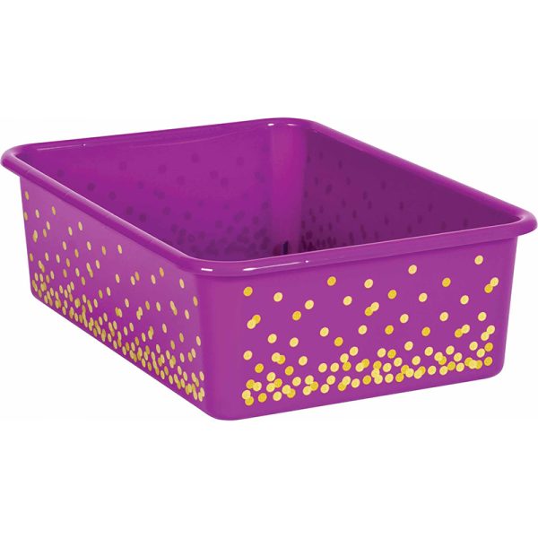 Purple Confetti Large Plastic Storage Bin