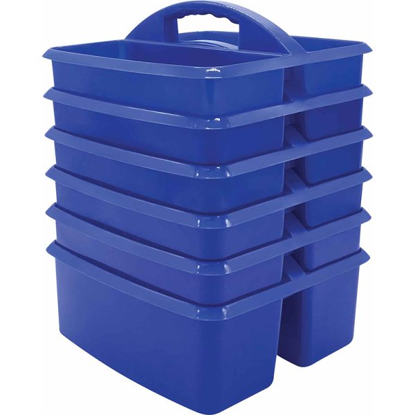 Blue Plastic Storage Caddy, Pack of 6