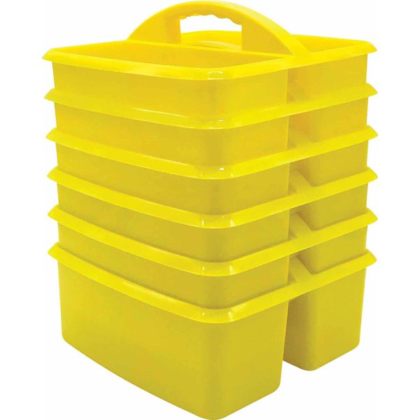 Yellow Plastic Storage Caddy, Pack of 6