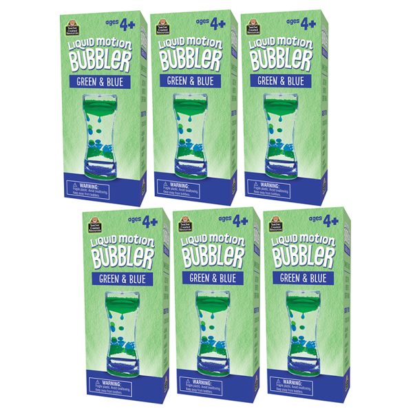 Liquid Motion Bubbler, Green & Blue, Pack of 6