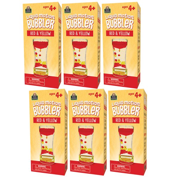 Liquid Motion Bubbler, Red & Yellow, Pack of 6