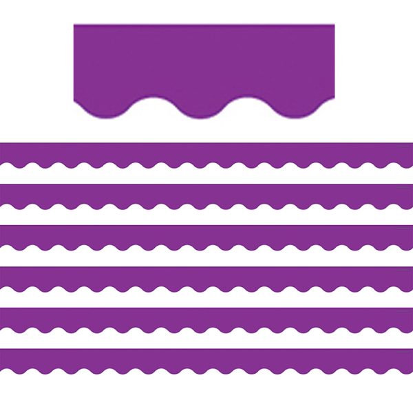 Purple Scalloped Border Trim, 35 Feet Per Pack, 6 Packs