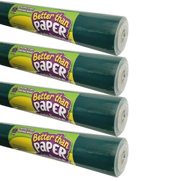 Better Than Paper® Bulletin Board Roll, 4' x 12', Hunter Green, 4 Rolls