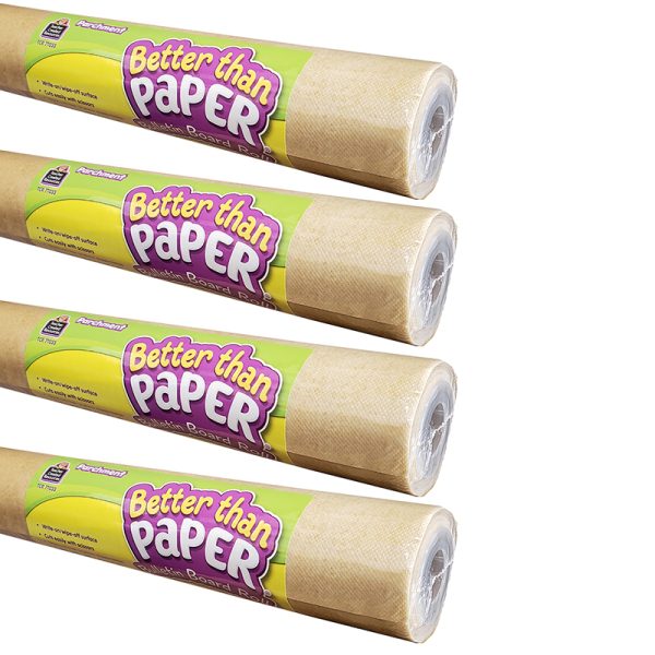 Better Than Paper® Bulletin Board Roll, 4' x 12', Parchment, Pack of 4